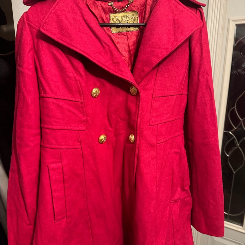 ✨ GUESS Los Angeles Pink Wool Blend Coat – Y2K Classic ✨  Large
